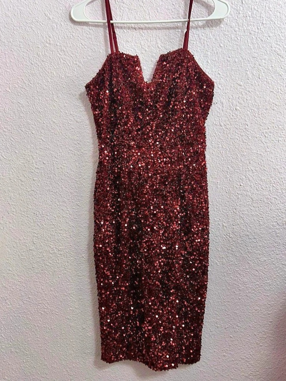 Drank Sequin Midi Dress in Red Size Medium
